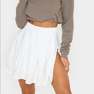 NWT PRETTYLITTLETHING White Tennis Skirt Stretch